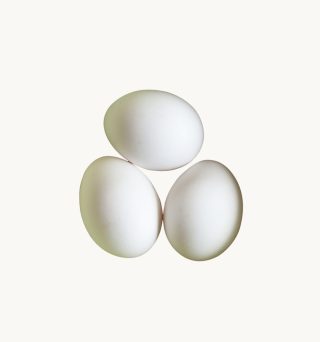 Three White Eggs